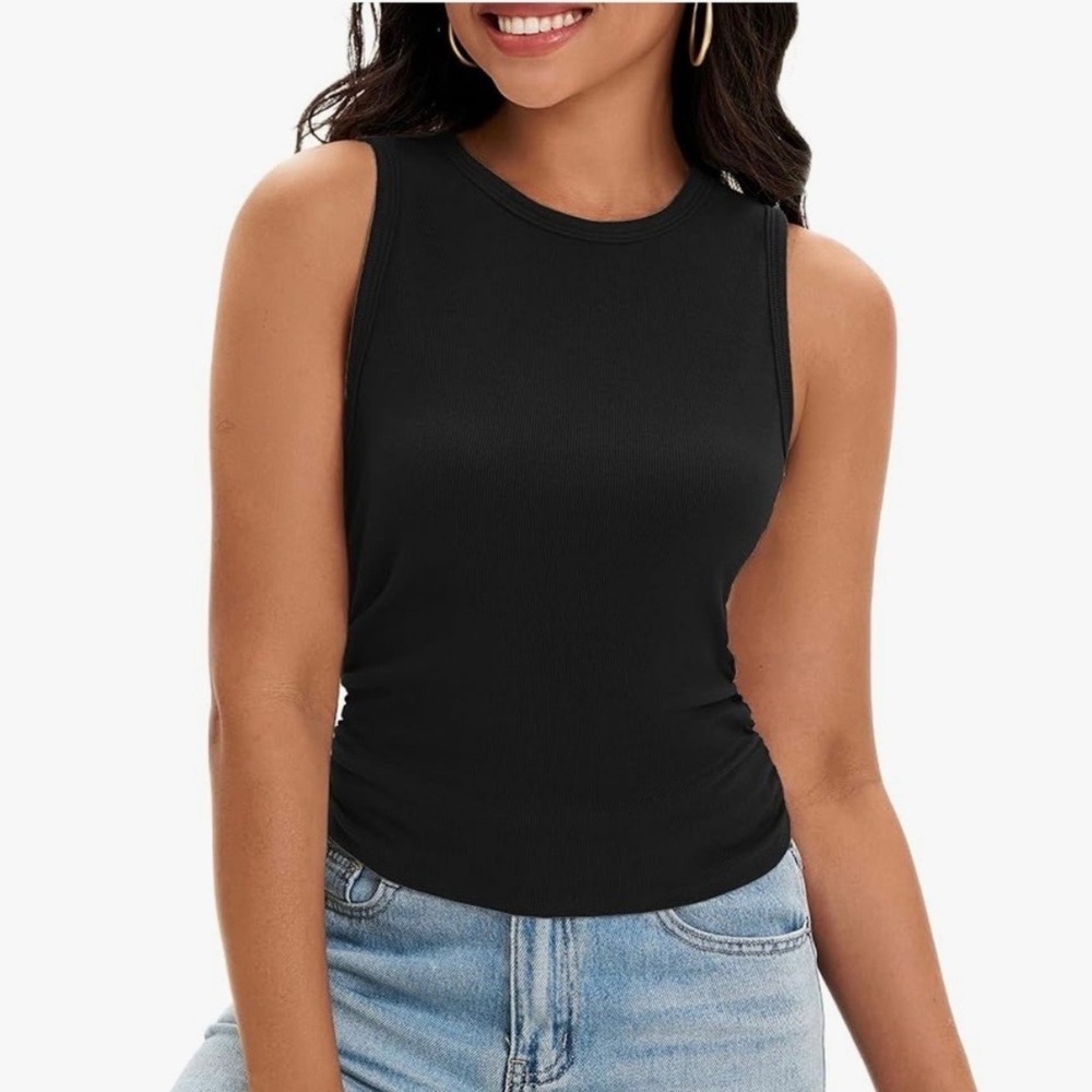 Women's Onfer‎ Ribbed High Neck Sleeveless Top – Black – Size Small – NWT